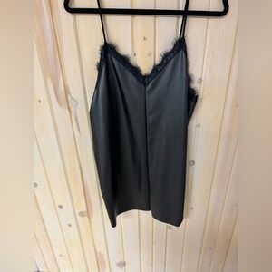 Faux leather tank top